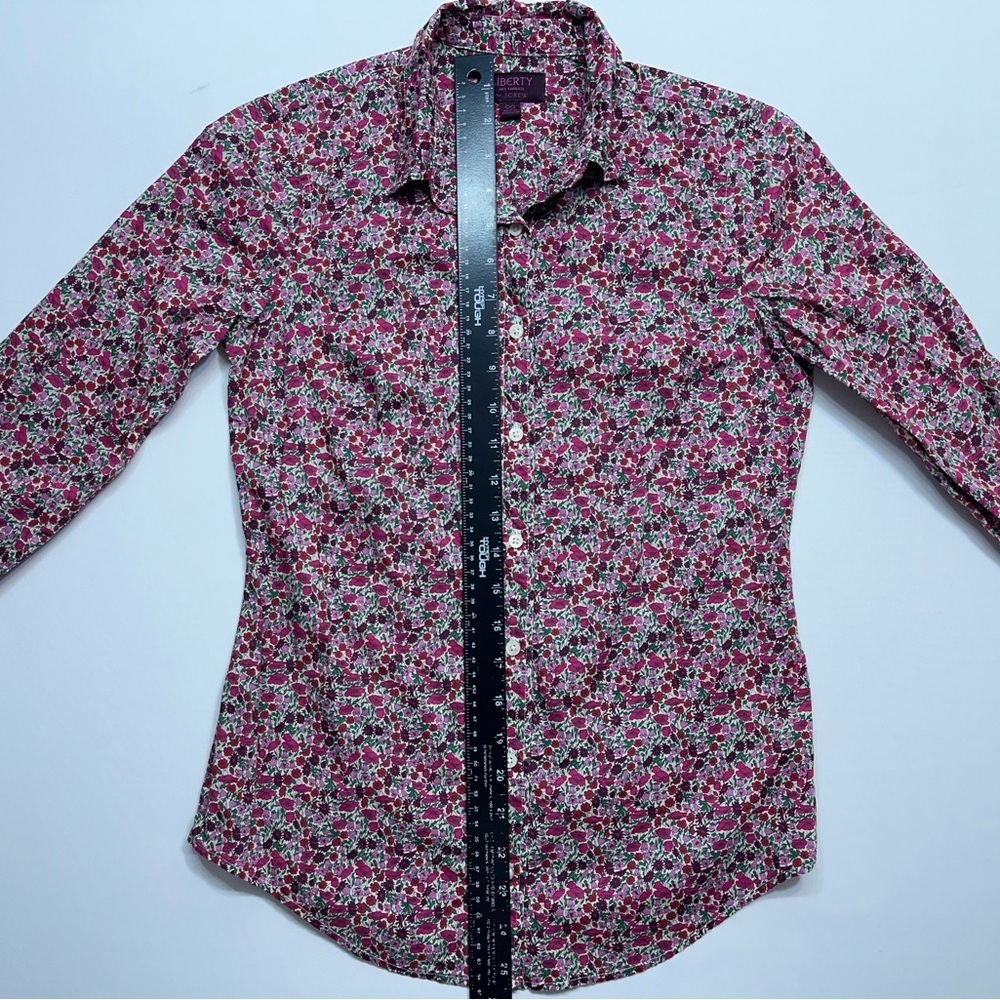 Liberty Art Fabrics for J. Crew Top Womens Size 00 Blouse Button Down Collared - Picture 7 of 13
